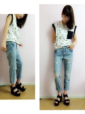 布川桃花さん（レディース・164cm）の春コーディネート