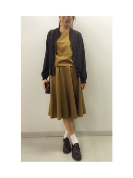 「EBELE MOTION（エベルモーション）のアイテム（スカート）」を使った、布川桃花さん（レディース・165cm）の秋コーディネート