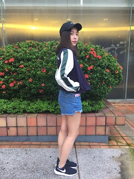 「パーティースタイル」｜「アイテム（ブルゾン）」を使った、MARYMUAHXさん（レディース・168cm）の秋コーディネート