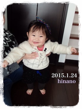 hinanoさん（キッズ・70cm）の冬コーディネート