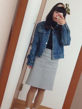 「Lee（リー）のアイテム（デニムジャケット、ブルー系）」を使った、noriさん（レディース・149cm）の春コーディネート