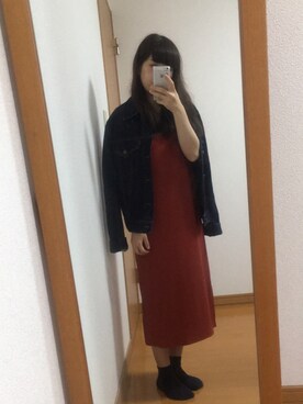 「KBF（ケイビーエフ）のアイテム（ワンピース、ブラウン系）」を使った、noriさん（レディース・149cm）の夏コーディネート