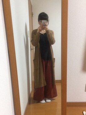 「w closet（ダブルクローゼット）のアイテム（その他パンツ、オレンジ系）」を使った、noriさん（レディース・149cm）の秋コーディネート