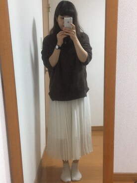 「LOWRYS FARM（ローリーズファーム）のシフォンプリーツスカート　713473（スカート）」を使った、noriさん（レディース・149cm）の秋コーディネート