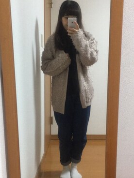 「Kastane（カスタネ）のハイネックリブプルオーバー(無地)（Tシャツ/カットソー、ブラック系）」を使った、noriさん（レディース・149cm）の秋コーディネート