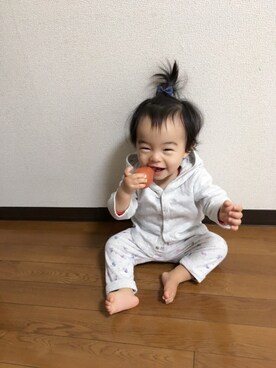 「アイテム（おもちゃ、ブラウン系）」を使った、Kuru☺︎さん（キッズ・70cm）の冬コーディネート