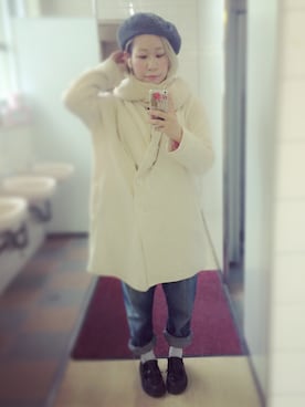 「金髪」｜「アイテム（ハンチング/ベレー帽）」を使った、はるぴょんさん（レディース・153cm）の秋コーディネート