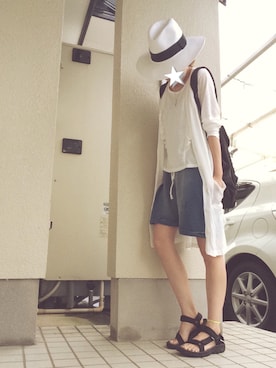 「SLY（スライ）のアイテム」を使った、おまゆさん（レディース・156cm）の夏コーディネート