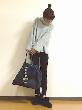 「ムートンブーツ」｜「アイテム（財布/小物）」を使った、おまゆさん（レディース・156cm）の秋コーディネート