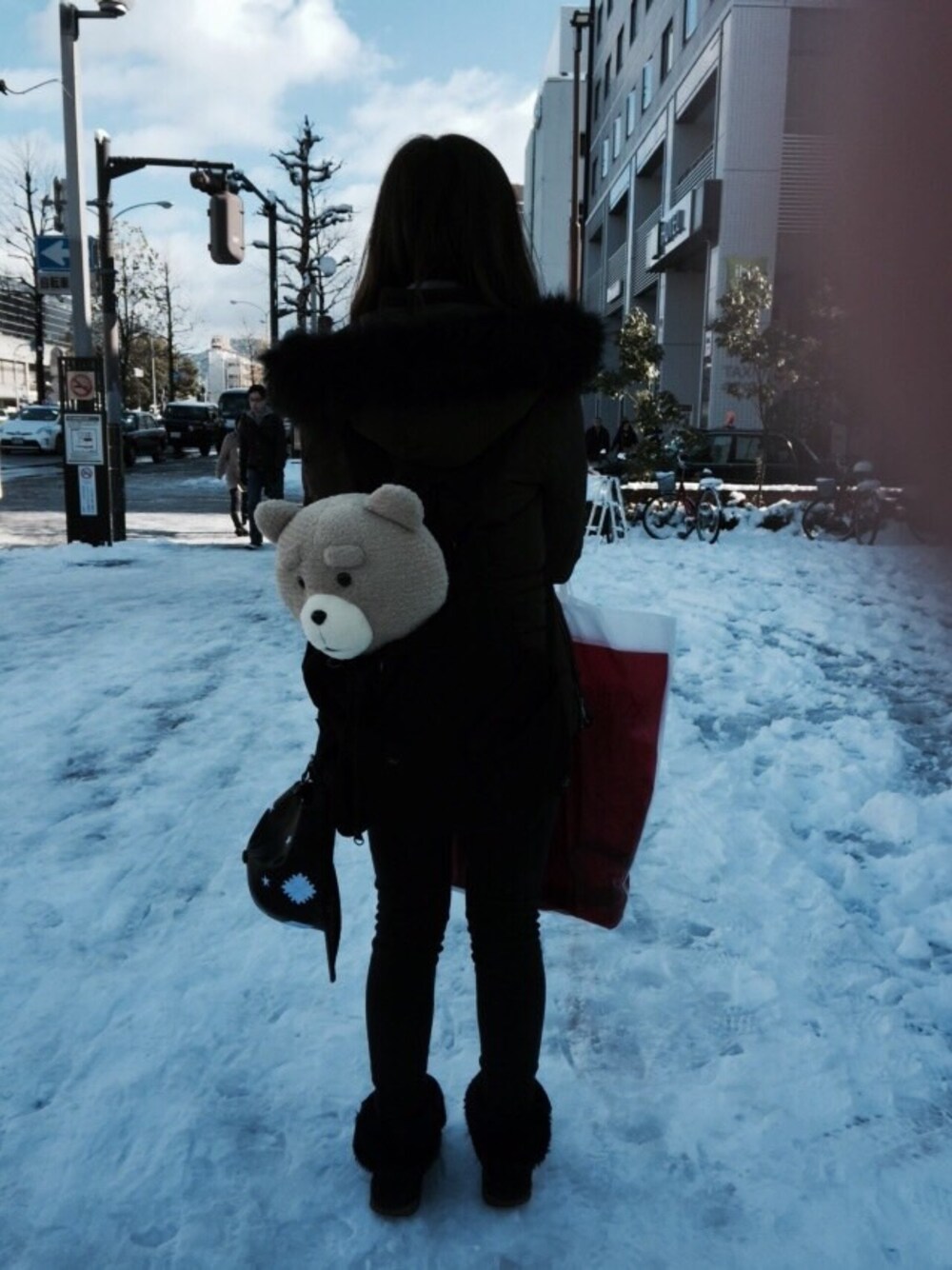 「ZARA、Ted、Japan、kyoto、taiwanese、LOVE、snow、travel」｜「ZARAのアイテム（ダウンジャケット/コート、ブラウン系）」を使った、turturleeさん（レディース・160cm）の冬コーディネートの1枚目の写真