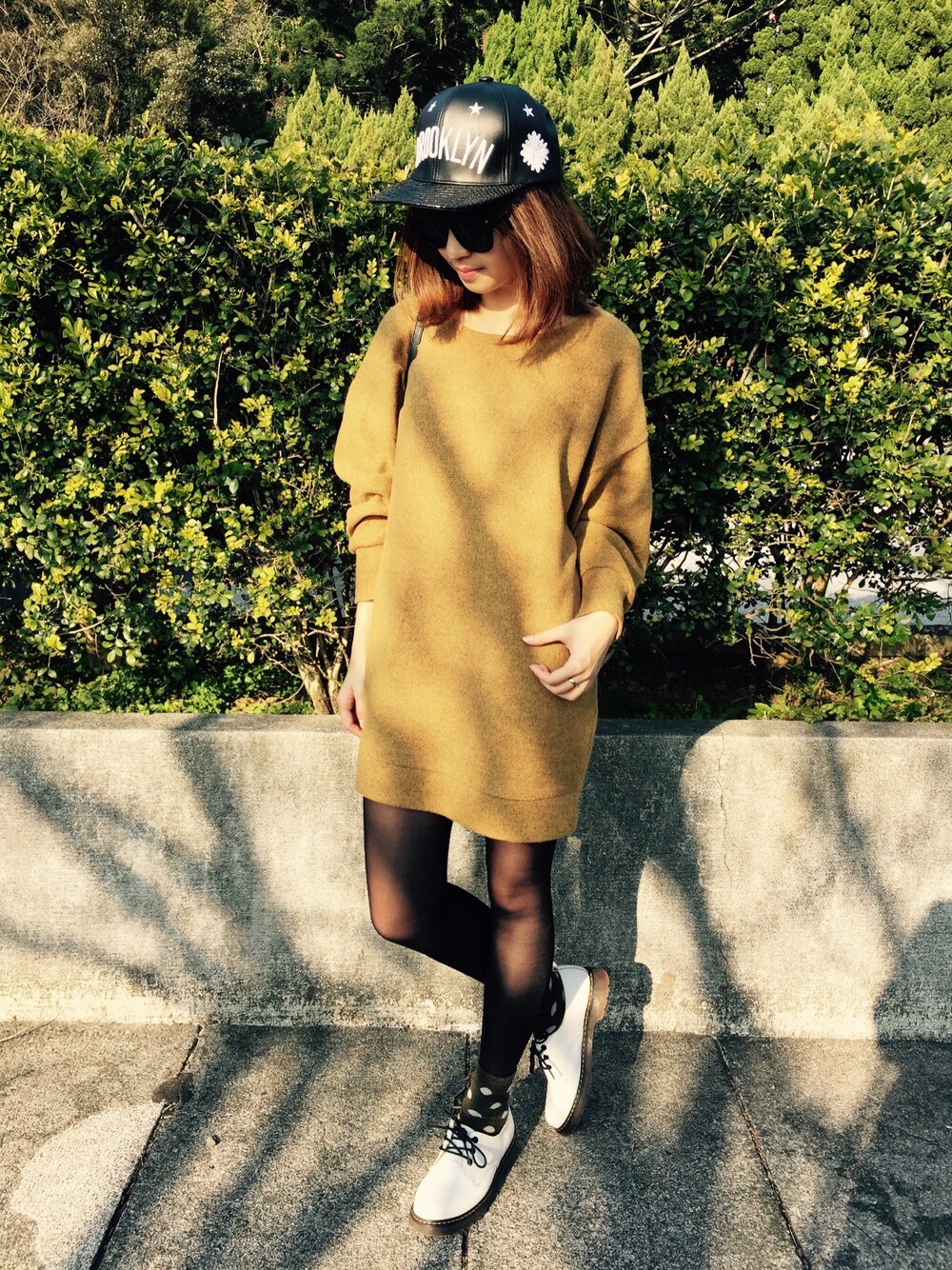 「Taiwan、TAIPEI、ciaopanic、street、streetfashion、white、yellow、winter」｜「CIAOPANICのアイテム（ニット/セーター、イエロー系）」を使った、turturleeさん（レディース・160cm）の冬コーディネートの1枚目の写真