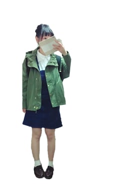 「ローリーズファーム(LOWRYS FARM)」｜「アイテム（ナイロンジャケット）」を使った、おひたしさん（レディース・157cm）の春コーディネート