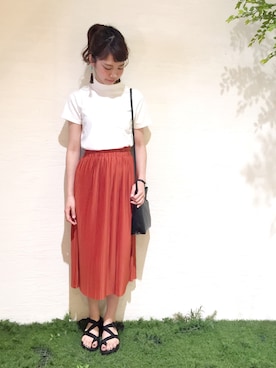 「ハイネックトップス」｜かとまりさん（レディース・165cm）の夏コーディネート