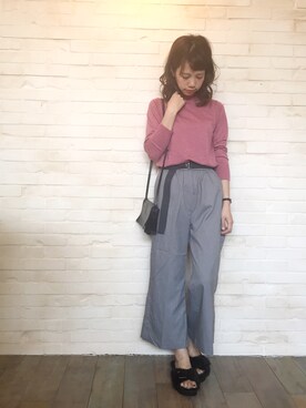 「ピンクニット」｜かとまりさん（レディース・165cm）の秋コーディネート