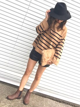 「present（プレゼント）のアイテム（バッグ）」を使った、YUKAKO.❥さん（レディース・155cm）の秋コーディネート