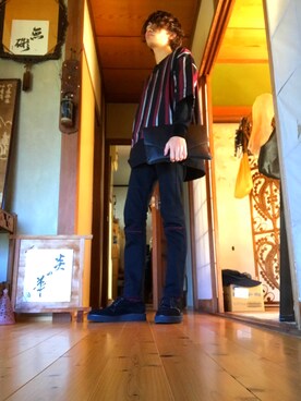 「SHAREEF（シャリーフ）のアイテム（その他トップス）」を使った、こうゆうさん（メンズ・177cm）の秋コーディネート