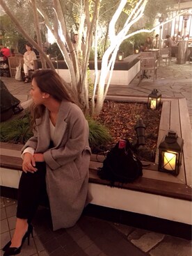 「POPCORN（ポップコーン）のPOPCORN/フリンジドロストバッグ（ショルダーバッグ）」を使った、miyabinnnさん（レディース・158cm）の秋コーディネート