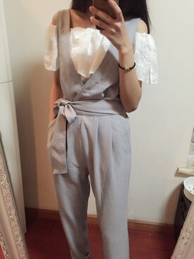 「CECIL McBEE（セシルマクビー）のアイテム（つなぎ/オールインワン）」を使った、MOmo daさん（レディース・155cm）の春コーディネート