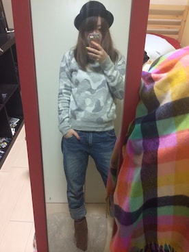 「Cepicaのアイテム（ニット/セーター、グレー系）」を使った、taiga:)さん（キッズ・100cm）の冬コーディネート