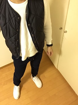 「UNITED ARROWS（ユナイテッドアローズ）のアイテム（ダウンベスト）」を使った、ゆうさん（メンズ・165cm）の秋コーディネート