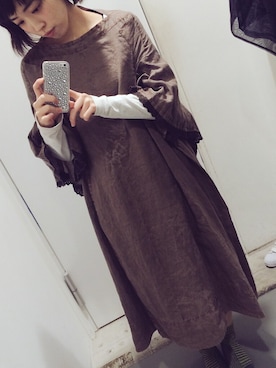 「tricot COMME des GARCONS（トリココムデギャルソン）のアイテム（ワンピース）」を使った、帆希さん（レディース・155cm）の春コーディネート