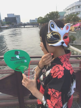 「狐面」｜◯さん（レディース・160cm）の夏コーディネート