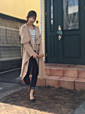 「CECIL McBEE（セシルマクビー）のアイテム（トレンチコート）」を使った、M⃝I⃝S⃝U⃝Z⃝U⃝さん（レディース・158cm）の秋コーディネート