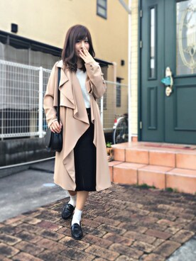 「CECIL McBEE（セシルマクビー）のアイテム（トレンチコート）」を使った、M⃝I⃝S⃝U⃝Z⃝U⃝さん（レディース・158cm）の秋コーディネート