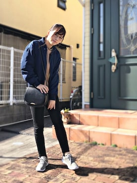 「GU（ジーユー）の（GU）スキニーフィットジーンズ（MEN ⁄ ジーンズ）」を使った、M⃝I⃝S⃝U⃝Z⃝U⃝さん（レディース・158cm）の秋コーディネート