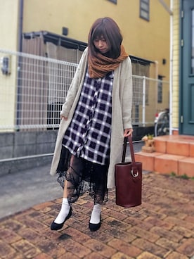 「SNIDEL（スナイデル）のアイテム（バックパック/リュック）」を使った、M⃝I⃝S⃝U⃝Z⃝U⃝さん（レディース・158cm）の冬コーディネート