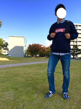 「スウェット×シャツ」｜moNkey。さん（メンズ・172cm）の秋コーディネート