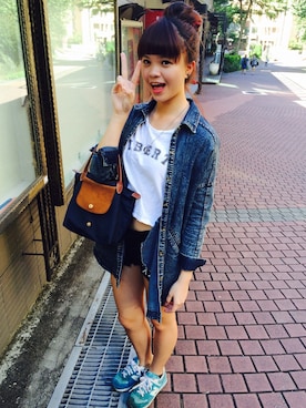 「LONGCHAMP（ロンシャン）のアイテム（財布/小物）」を使った、wendyweiさん（レディース・165cm）の夏コーディネート
