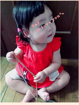 「UNIQLO（ユニクロ）のアイテム（チュニック）」を使った、R.Wさん（キッズ・70cm）の夏コーディネート