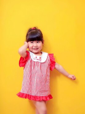 「MINIMUM（ミニマム）のアイテム（スカート）」を使った、花朵与石头さん（キッズ・110cm）の夏コーディネート