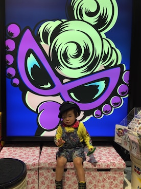 「ヒスミニ」｜「アイテム（サロペット/オーバーオール）」を使った、SHO&RYUさん（キッズ・80cm）の秋コーディネート