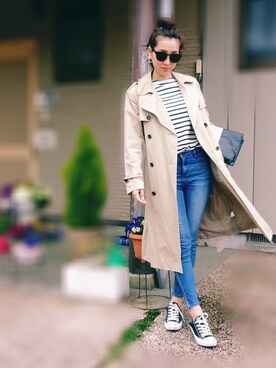 「ZARA（ザラ）のアイテム（クラッチバッグ、ブラック系）」を使った、MAIさん（レディース・162cm）の春コーディネート