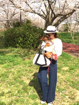 「BALENCIAGA（バレンシアガ）のアイテム（バッグ、ベージュ系）」を使った、MAIさん（レディース・162cm）の春コーディネート