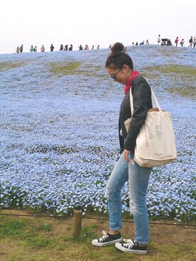 「ROSE BUD（ローズバッド）のアイテム（バッグ、ベージュ系）」を使った、MAIさん（レディース・162cm）の春コーディネート