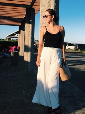 「Bershka（ベルシュカ）のアイテム（トップス、ブラック系）」を使った、MAIさん（レディース・162cm）の秋コーディネート