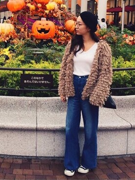 「Another Edition（アナザーエディション）のアイテム（その他アウター、ベージュ系）」を使った、MAIさん（レディース・162cm）の秋コーディネート