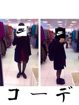 「GU（ジーユー）のアイテム（チェスターコート、ブラック系）」を使った、ayaさん（レディース・160cm）の冬コーディネート