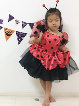 「アイテム（ドレス）」を使った、のんちゃん♡*°さん（キッズ・100cm）の秋コーディネート