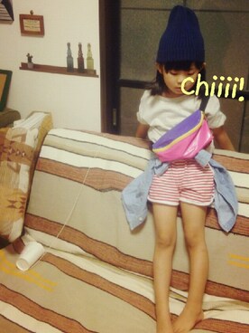 「OZOC（オゾック）のアイテム（帽子）」を使った、chiiii＆shiiiiさん（キッズ・100cm）の夏コーディネート