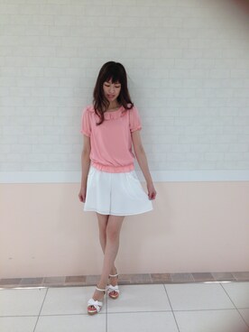 ピンク ホワイト甘コーデ の人気ファッションコーディネート Wear