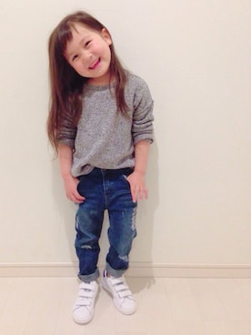 「OLD NAVY（オールドネイビー）のアイテム（トップス）」を使った、kii_memeさん（キッズ・100cm）の春コーディネート