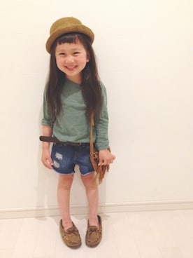 「OLD NAVY（オールドネイビー）のアイテム（パンツ）」を使った、kii_memeさん（キッズ・100cm）の春コーディネート