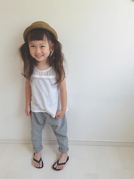 「OLD NAVY（オールドネイビー）のアイテム（タンクトップ）」を使った、kii_memeさん（キッズ・100cm）の夏コーディネート