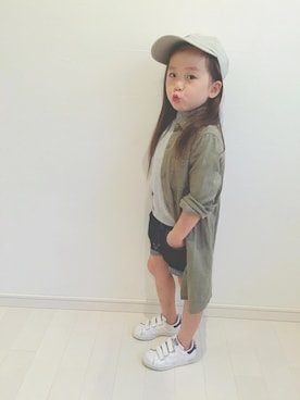 「RCWB（アールシーダブリュービー）のアイテム（帽子）」を使った、kii_memeさん（キッズ・100cm）の秋コーディネート