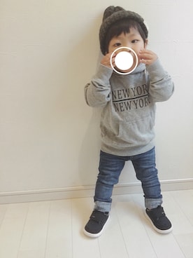 「RADCHAP（ラッドチャップ）のアイテム（帽子）」を使った、kii_memeさん（キッズ・80cm）の秋コーディネート