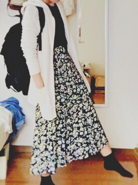 「American Eagle（アメリカンイーグル）のアイテム（その他アウター）」を使った、にこ☺︎さん（レディース・163cm）の春コーディネート
